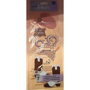 Jolees Cowboy & Cowgirl Horse Shoes Boot Hat Handkerchief Farm Scrapbook Sticker